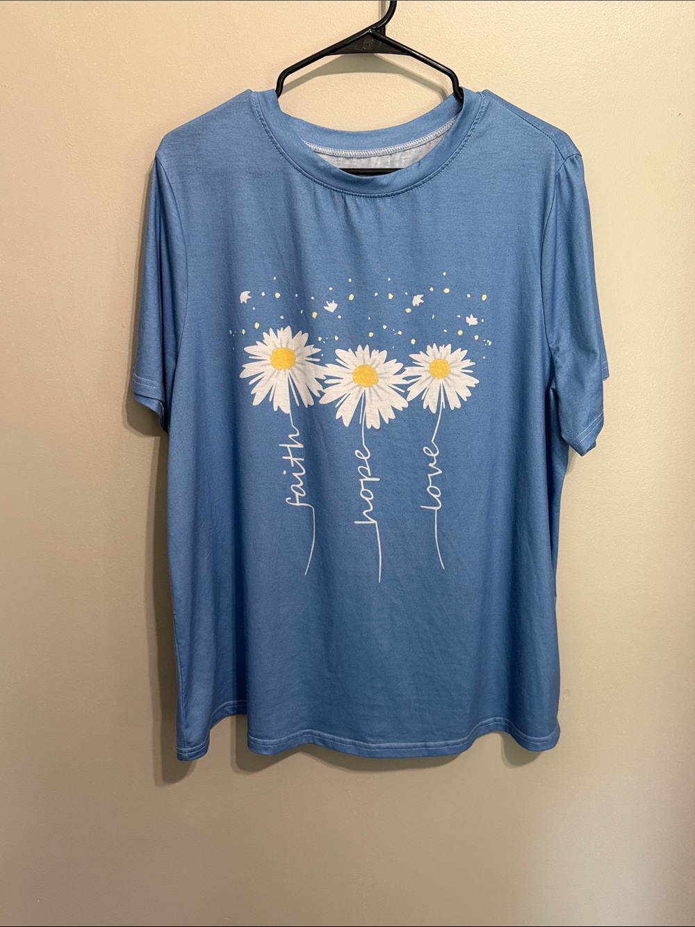 Blue Woman’s Daisy Graphic Tee - Faith Hope Love
